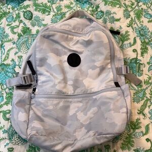 Lululemon white and grey camo backpack
